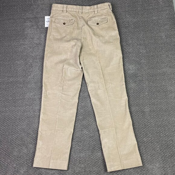 LL Bean Country Corduroy Pants Men's 34 x 34 Khaki Cotton Wide Wale Flat Front - Picture 4 of 14